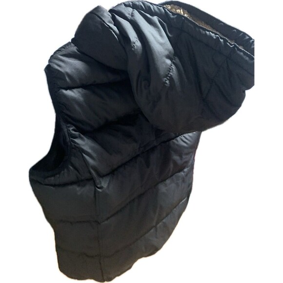 RUFF HEWN Women’s Y2K Black Puffer Vest Lined Hooded Trendy - Picture 3 of 5